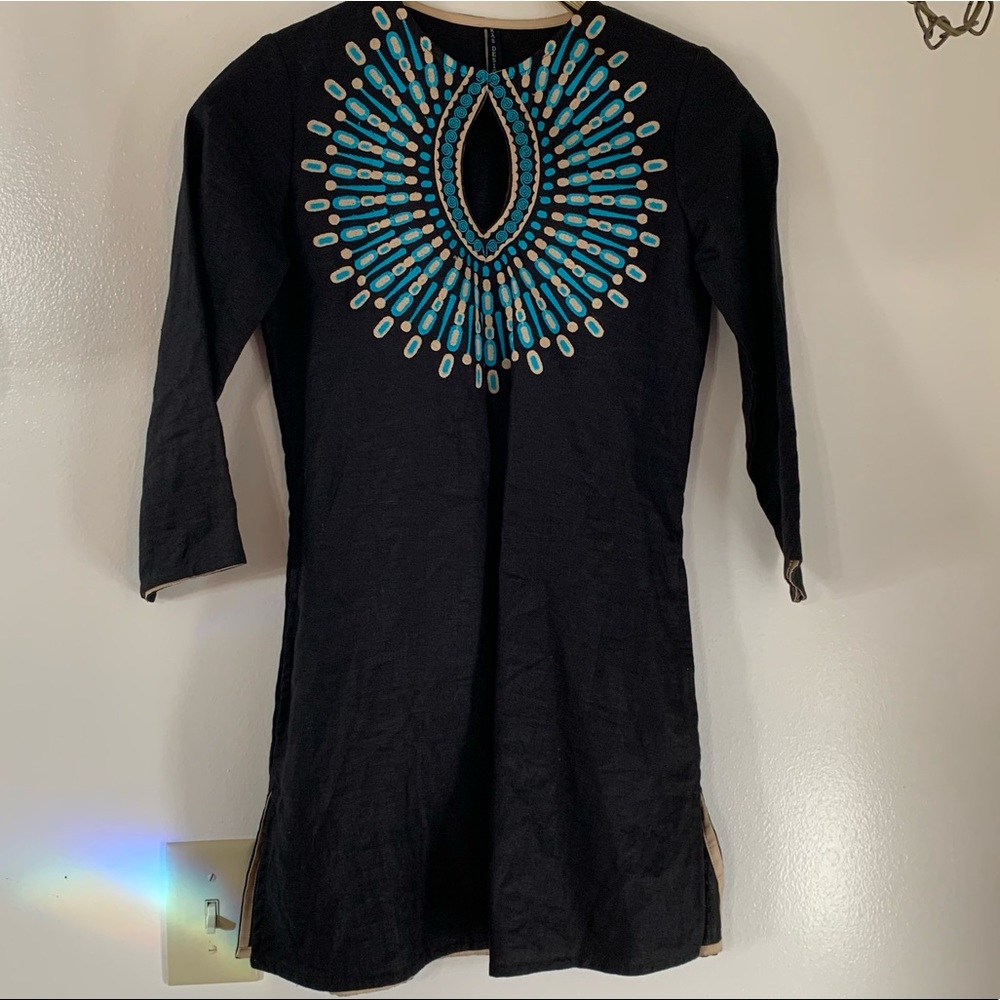 Kas Designs Embroidered Linen Top